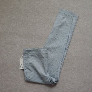 Worthington Dress Pants Womens Size 4 Black White Houndstooth Side Slits NEW